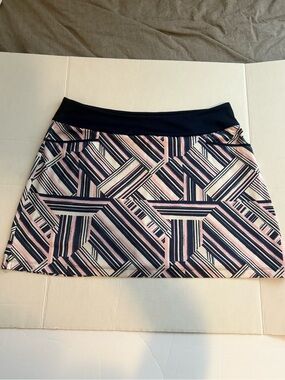 adidas Navy and Pink Geometric Mini Skirt